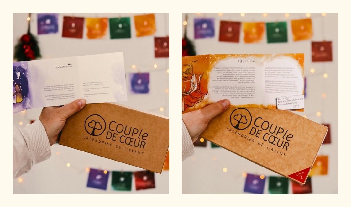 Calendriers de l'Avent pour couple COUPle DE CŒUR, Edition 1 et Edition 2